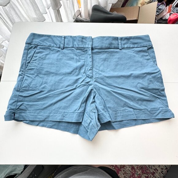 Loft Womens Shorts 18 Riviera Chino Solid Blue Preppy Nautical - Picture 3 of 9